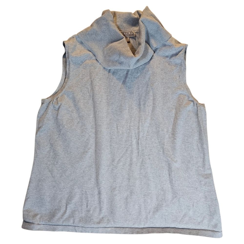 🌼4/$30 Laura Plus Grey Cowl Neck Sleeveless Top Size 2x